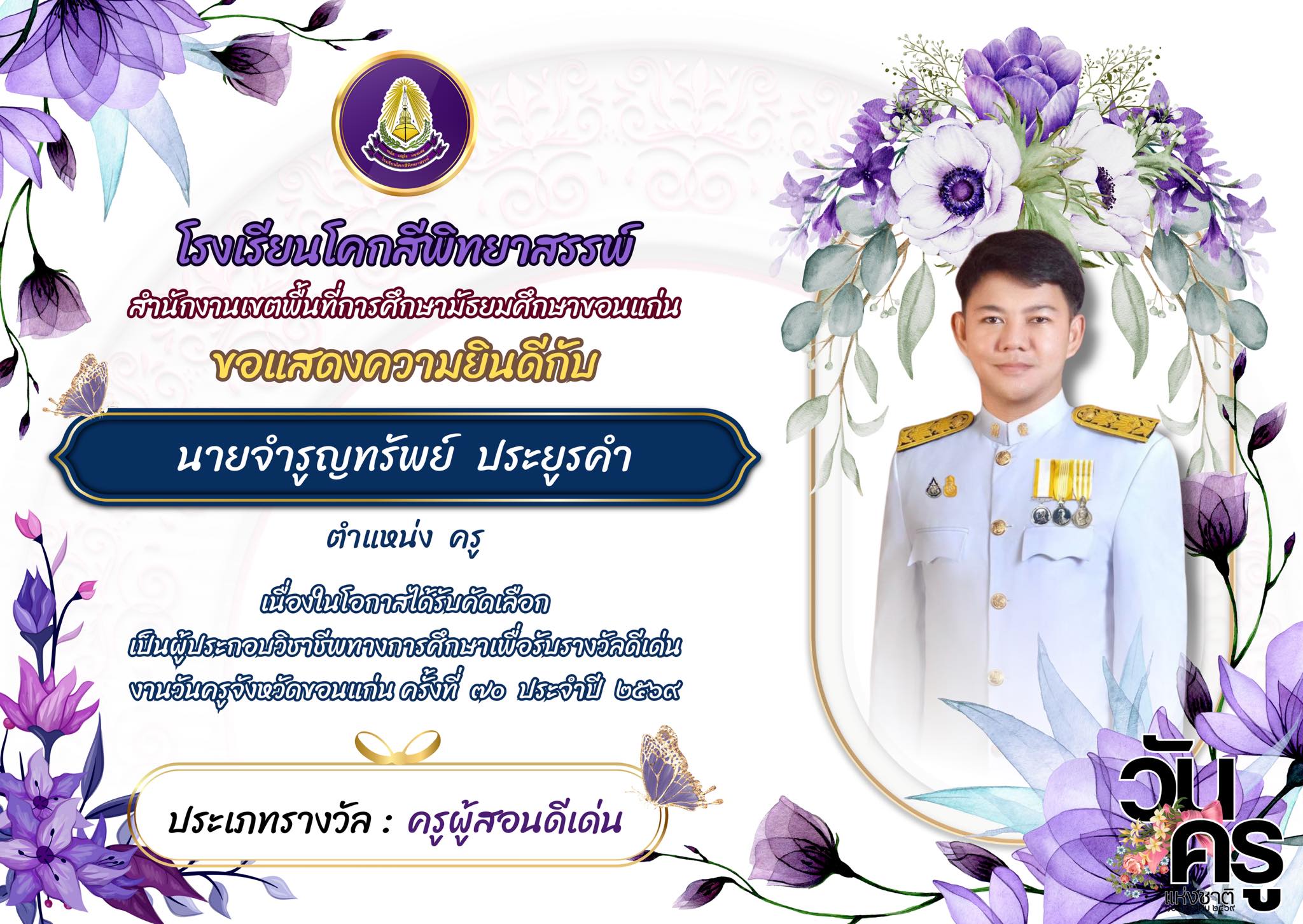 ผู้บริหาร ครูและบุคลากรดีเด่น